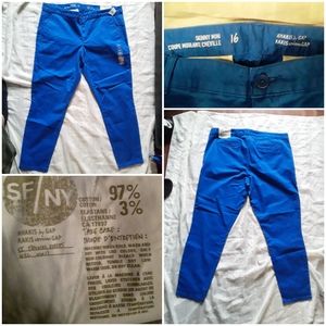 GAP New Womens Plus sz16 Skinny Blue Khaki Pants